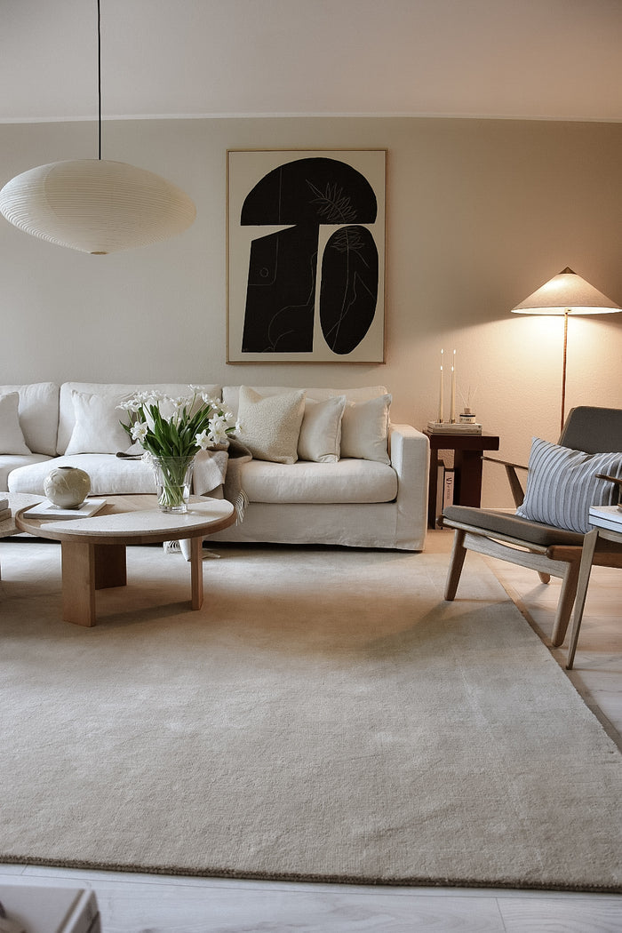 QUIET LUXURY SOLID WOOL RUG - WHEAT - Handwoven