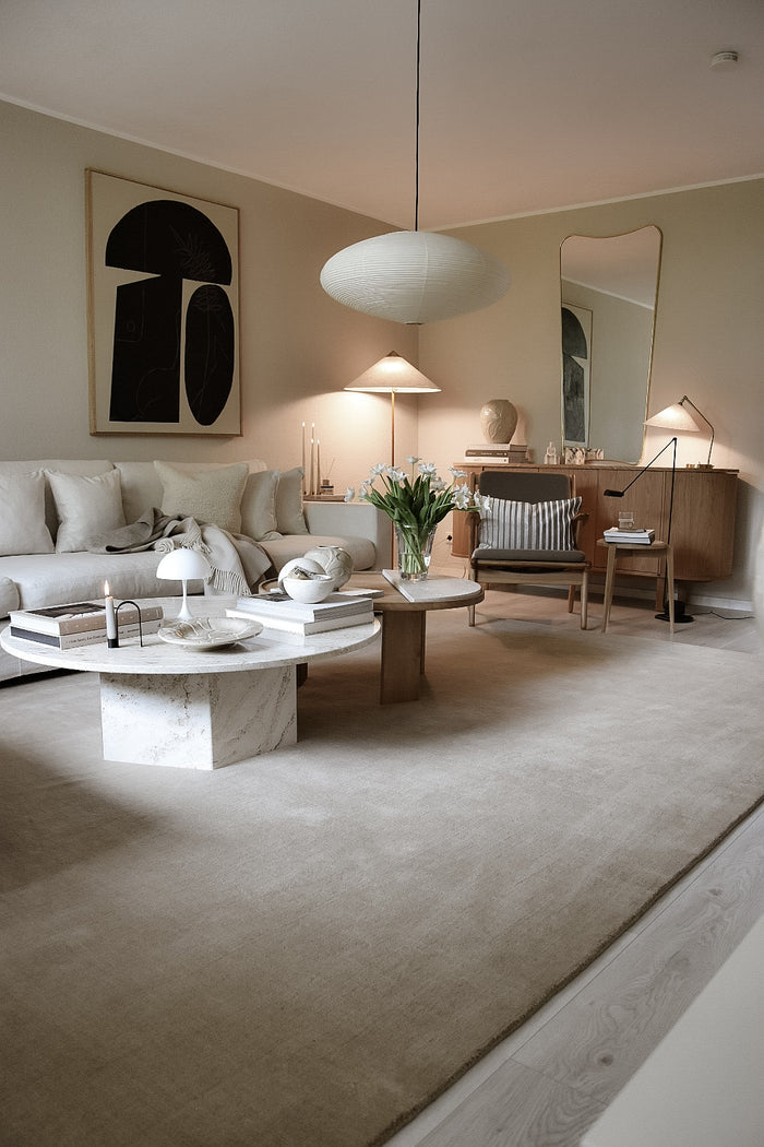 QUIET LUXURY SOLID WOOL RUG - WHEAT - Handwoven