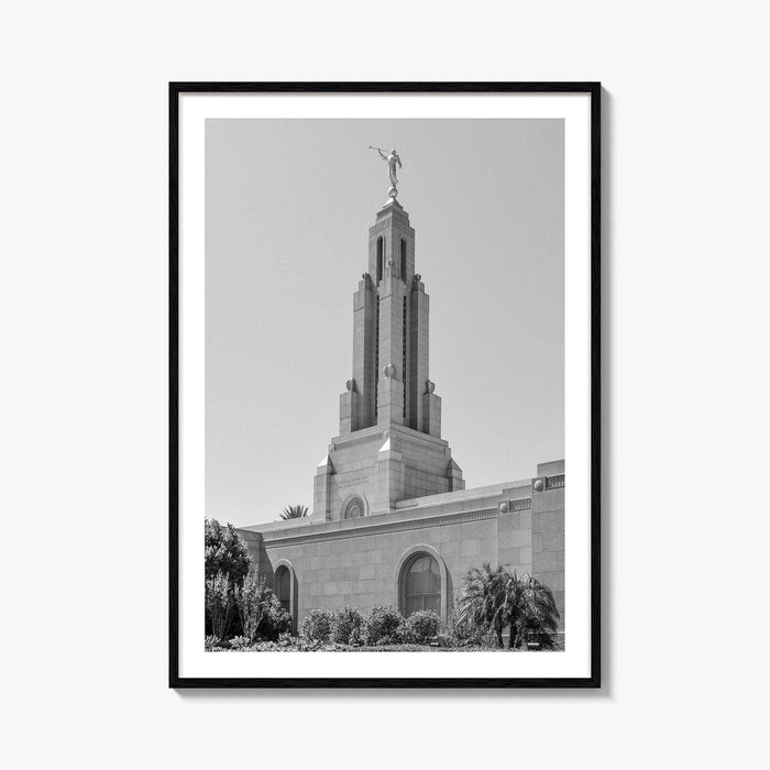 Redlands Black and White Fine Art Photo Print, Mormon Temple, California Poster, San Bernardino