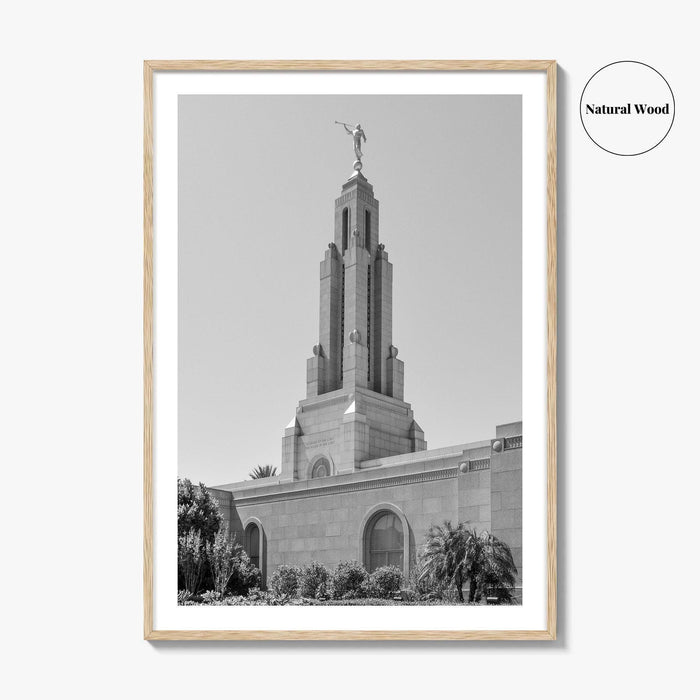 Redlands Black and White Fine Art Photo Print, Mormon Temple, California Poster, San Bernardino