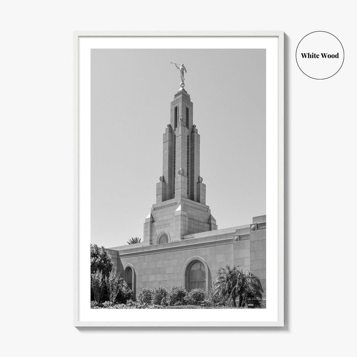 Redlands Black and White Fine Art Photo Print, Mormon Temple, California Poster, San Bernardino