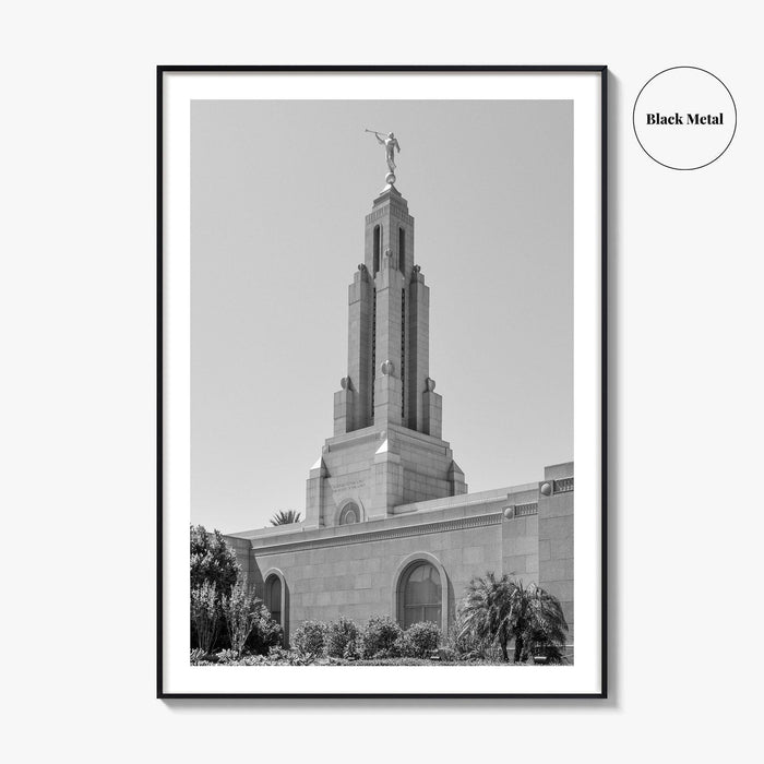 Redlands Black and White Fine Art Photo Print, Mormon Temple, California Poster, San Bernardino