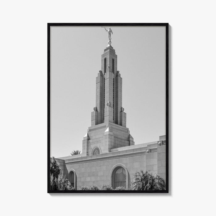 Redlands Black and White Fine Art Photo Print, Mormon Temple, California Poster, San Bernardino