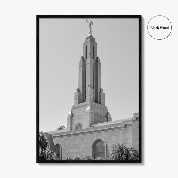 Redlands Black and White Fine Art Photo Print, Mormon Temple, California Poster, San Bernardino