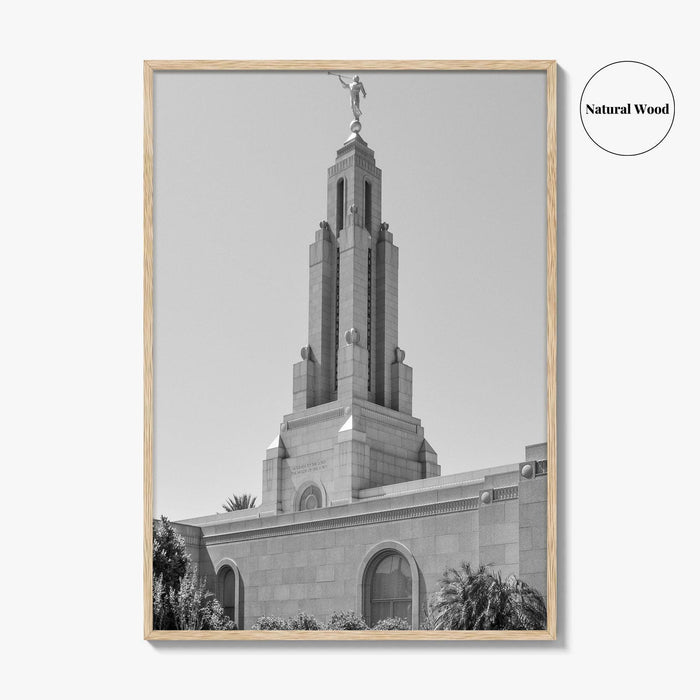 Redlands Black and White Fine Art Photo Print, Mormon Temple, California Poster, San Bernardino