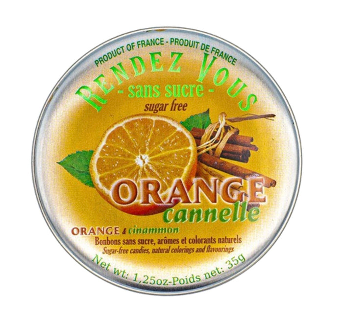 Rendez-Vous sugar free orange and cinnamon mini bonbons, 35g