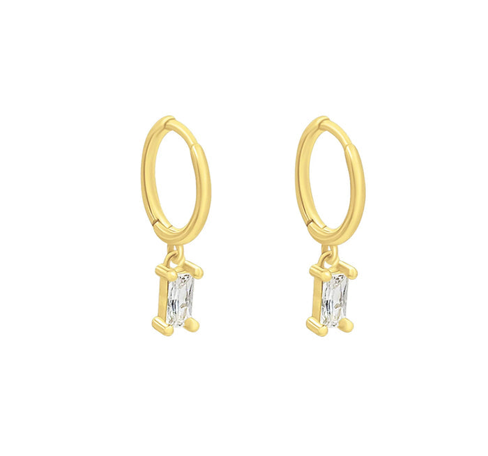 Rhinestone Huggie Hoop Earrings