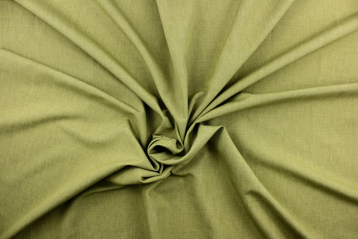 This poly/linen blend fabric in fern green offers beautiful design, style and color to any space in your home.  It is perfect for window treatments (draperies, valances, curtains, and swags), bed skirts, duvet covers, light upholstery, pillow shams and accent pillows.  We offer Obi in other colors.