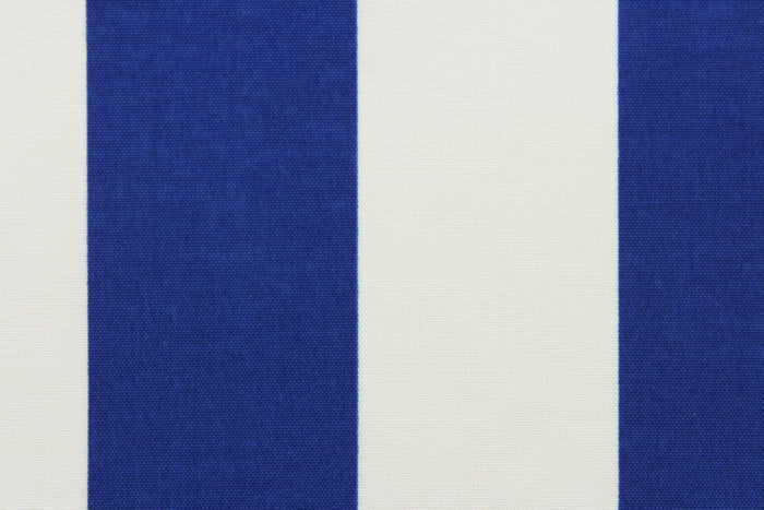 This indoor/outdoor fabric in blue and white stripes is perfect for any project where the fabric will be exposed to the weather.