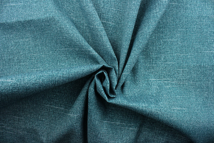 Tory is perfect for outdoor use, constructed from a durable oasis (deep teal) fabric with white accents that can withstand up to 500 hours of direct sunlight.  It is both stain and water resistant and offers 10,000 double rubs for long-lasting performance.  Perfect for porches, patios and pool side.  Uses include toss pillows, cushions, upholstery, tote bags and more.
