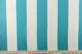 This wide striped fabric in teal and white is perfect for your outdoor décor.