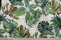 The Richloom Solarium© Piermont in Floral print contains bold, tropical palm leaves in shades of green, beige, black, and brown making it ideal for outdoor multipurpose use.  It has been tested to resist 500 hours of exposure to sunlight.  The fabric is also water and stain resistant.  Perfect for porches, patios and pool side.  Uses include toss pillows, cushions, upholstery, tote bags and more.