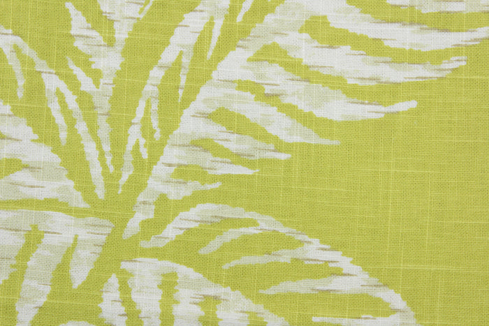 This Robert Allen© Pina fabric is the perfect addition to any home. The multipurpose linen blend adds an elegant texture, while its distinct pattern features white pineapples against a peridot background to add a natural beauty to any room. It can be used for several different statement projects including window accents (drapery, curtains and swags), toss pillows, headboards, bed skirts, duvet covers and light upholstery.
