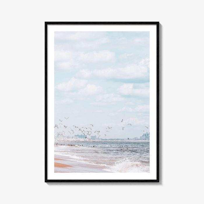 Rockaway Beach Blue Fine Art Photo Print, Queens NYC Ocean Wall Poster