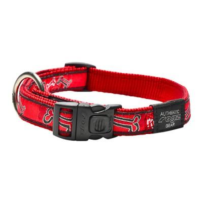 Rogz Fancy Dress Collar Red Bones XL