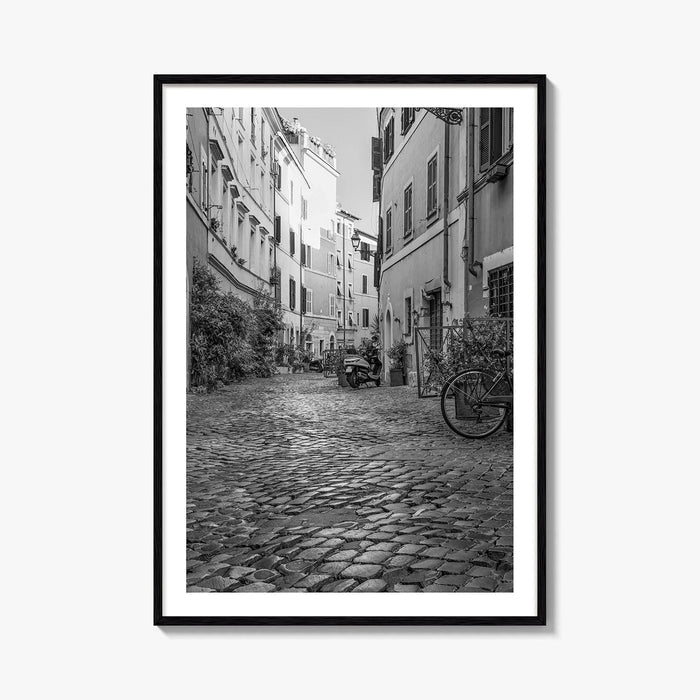 Rome Black and White Fine Art Photo Print, Trastevere Architecture, Lazio Italy Poster