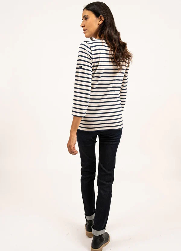 Saint James Breton Stripe Galathée ll 3/4-Sleeve T-Shirt - black and white stripe