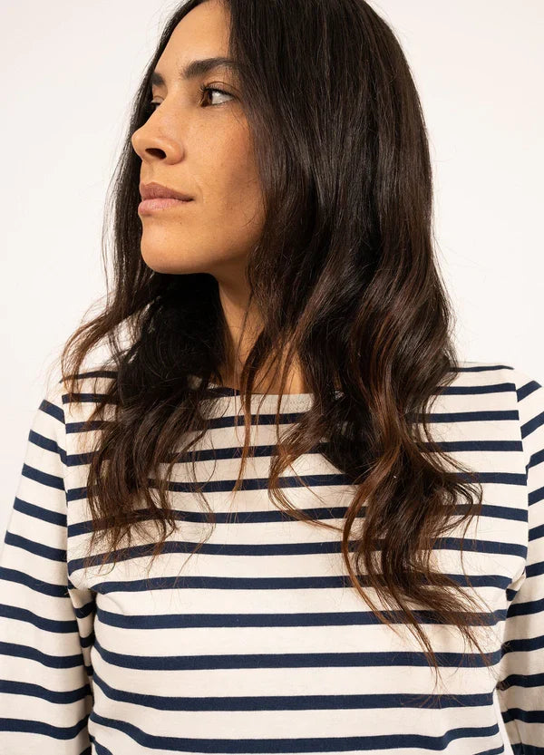 Saint James Breton Stripe Galathée ll 3/4-Sleeve T-Shirt - black and white stripe
