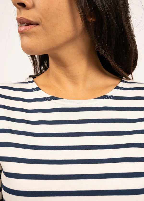 Saint James Breton Stripe Galathée ll 3/4-Sleeve T-Shirt - black and white stripe