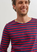 Saint James Breton Stripe Long-Sleeve T-Shirt - blue and red stripes