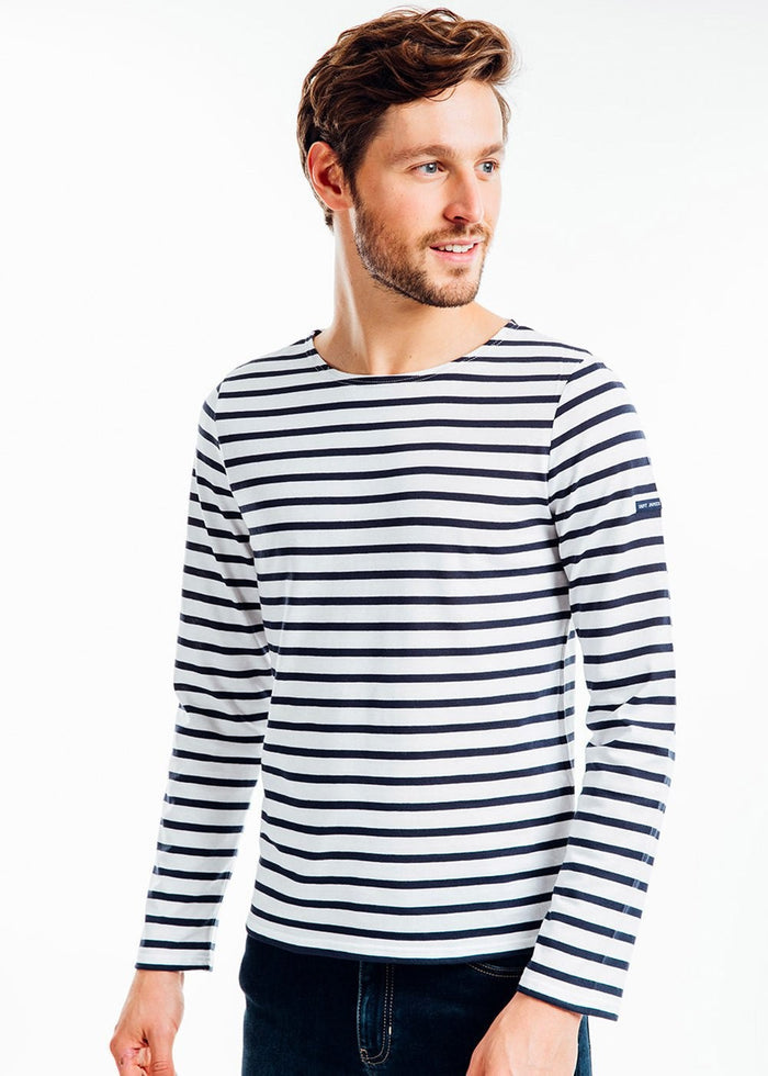Saint James Breton Stripe Long-Sleeve T-Shirt - blue and white stripe