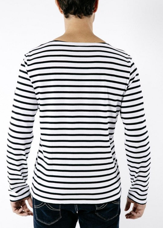 Saint James Breton Stripe Long-Sleeve T-Shirt - blue and white stripe