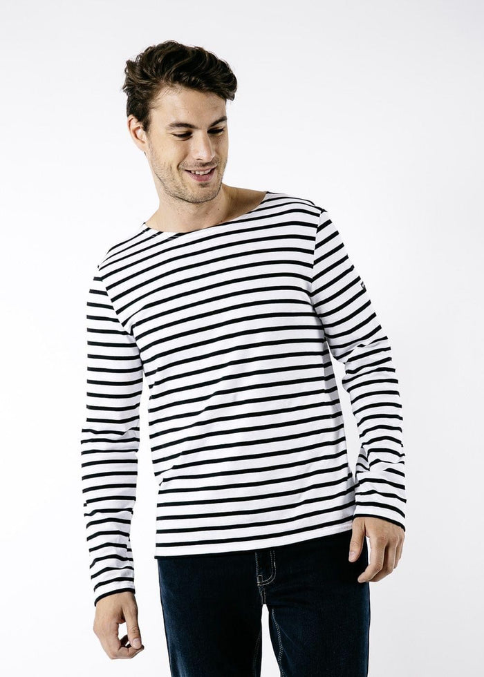 Saint James Breton Stripe Long-Sleeve T-Shirt - blue and white stripe