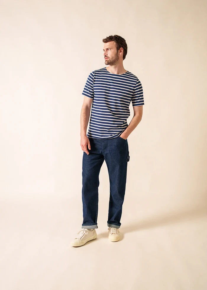Saint James Breton Stripe Short-Sleeve T-Shirt - blue with white stripes (Levant modern marine/neige)