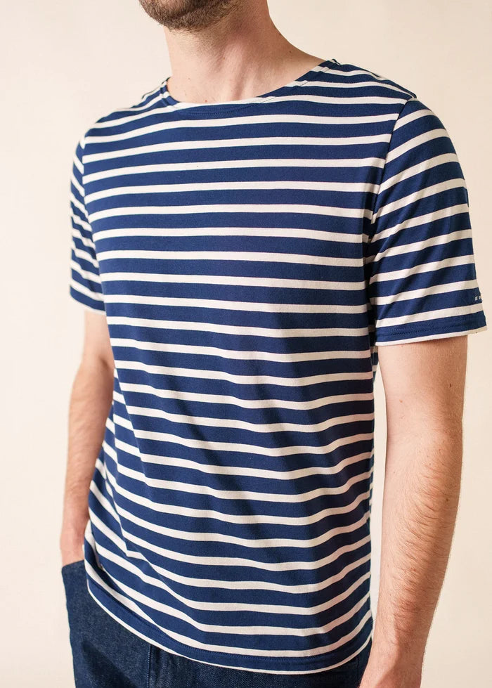 Saint James Breton Stripe Short-Sleeve T-Shirt - blue with white stripes (Levant modern marine/neige)
