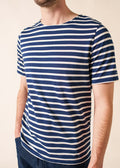 Saint James Breton Stripe Short-Sleeve T-Shirt - blue with white stripes (Levant modern marine/neige)