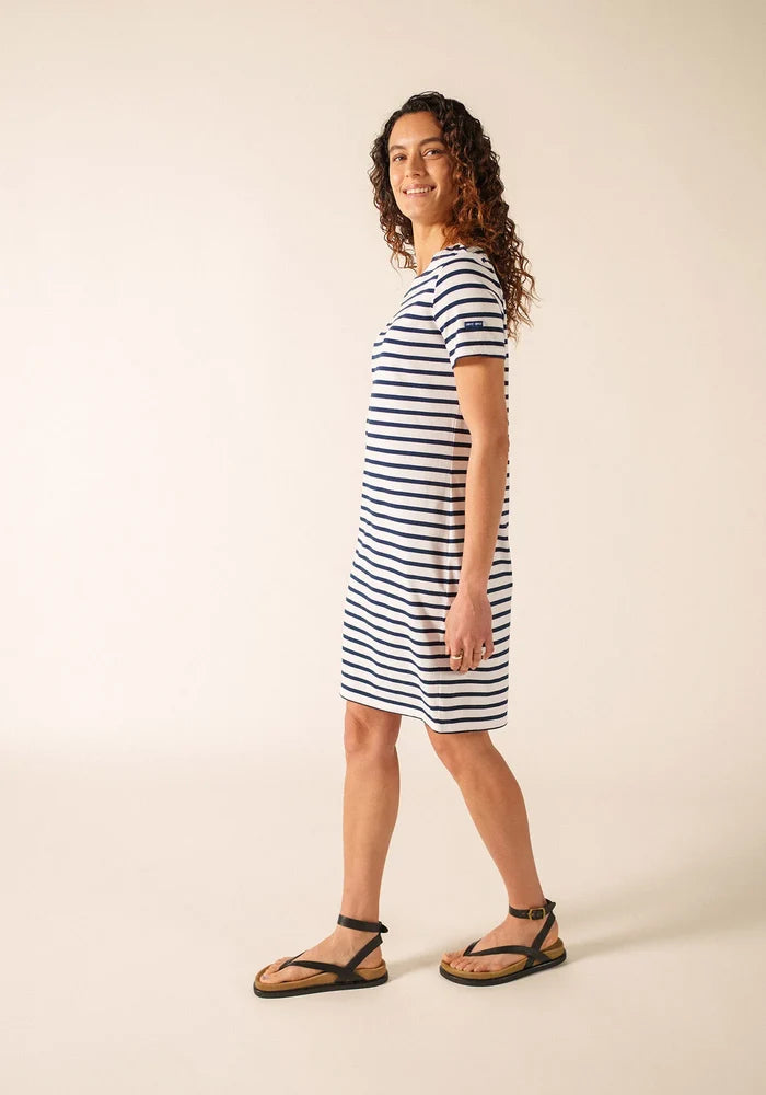Saint James Breton Stripe Villefranche Dress - white/navy stripes