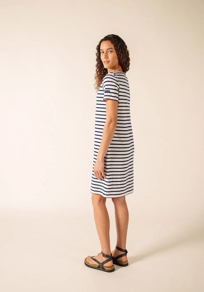 Saint James Breton Stripe Villefranche Dress - white/navy stripes