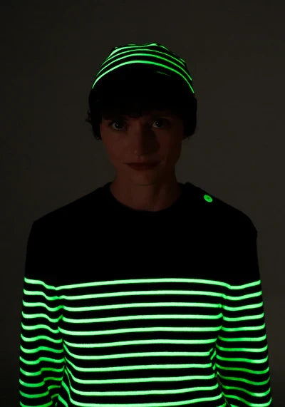 Saint James Glow-in-the-dark Striped Beanie