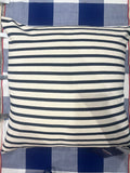 Saint James Pure Cotton White and Navy Breton Stripe Sailor Cushion