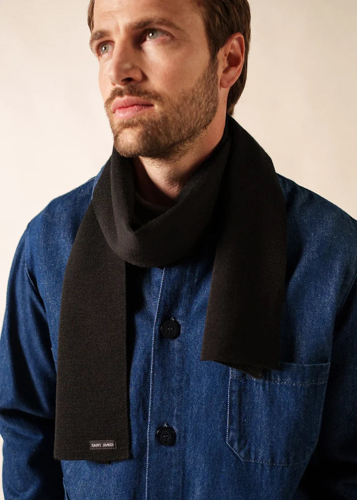 Saint James Pure Wool Classic Knit Plain´Unie’ Scarf