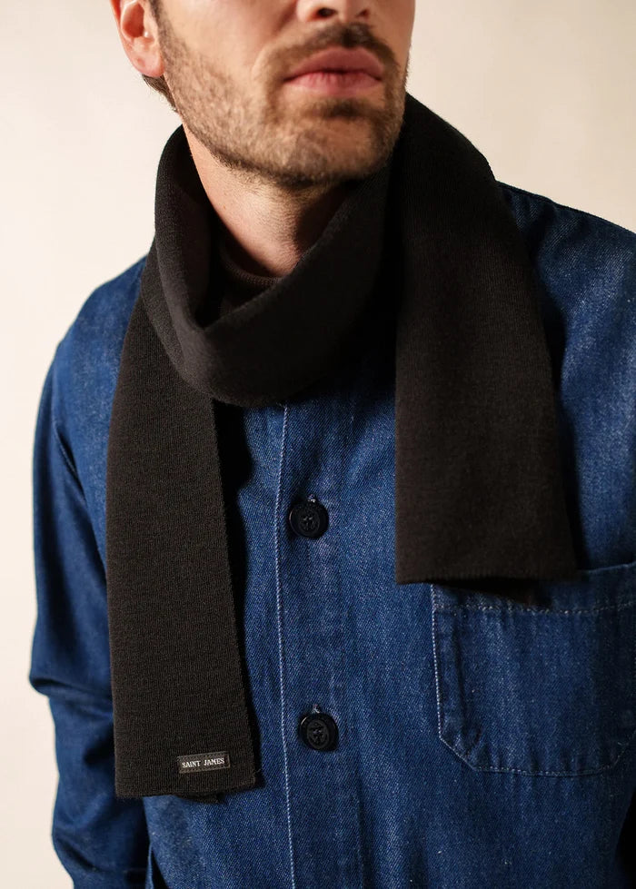 Saint James Pure Wool Classic Knit Plain´Unie’ Scarf