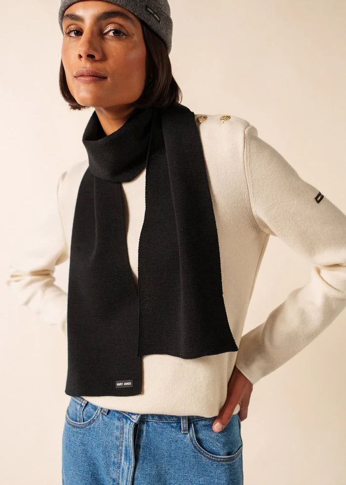 Saint James Pure Wool Classic Knit Plain´Unie’ Scarf