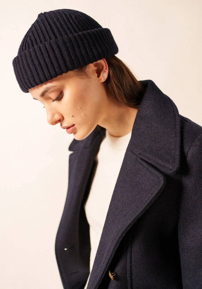 Saint James Pure Wool ‘Miki Maille’ Sailor Beanie in Navy