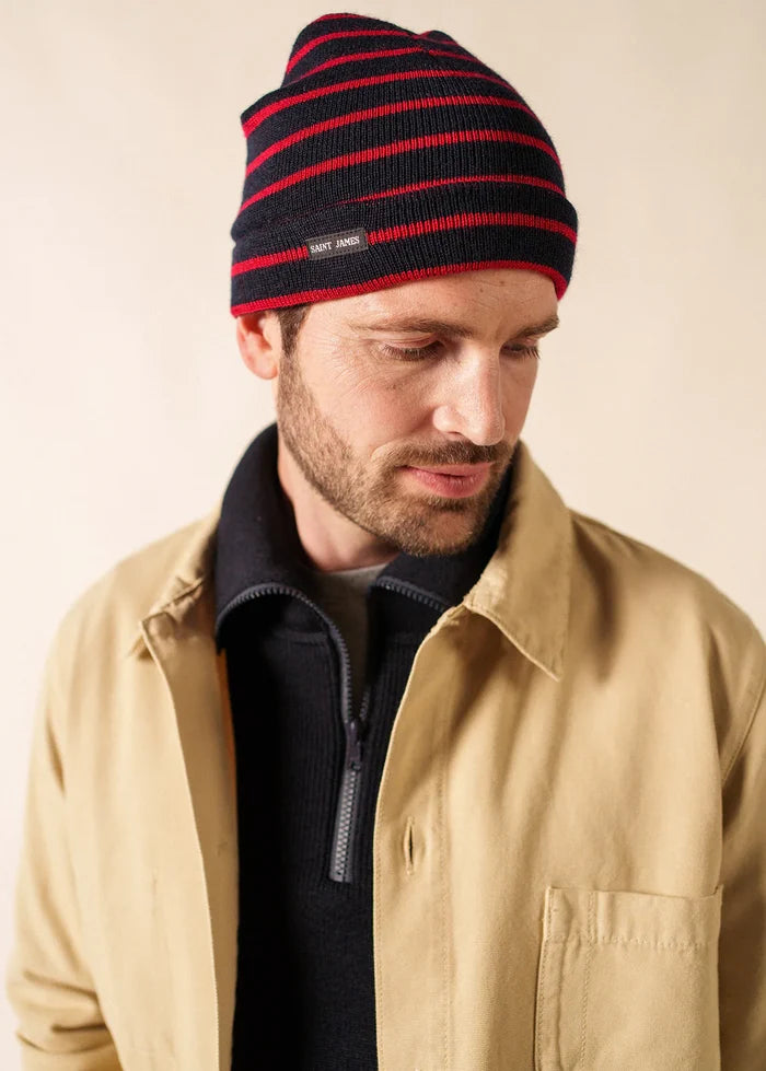 Saint James Pure Wool Striped Sailor Beanie