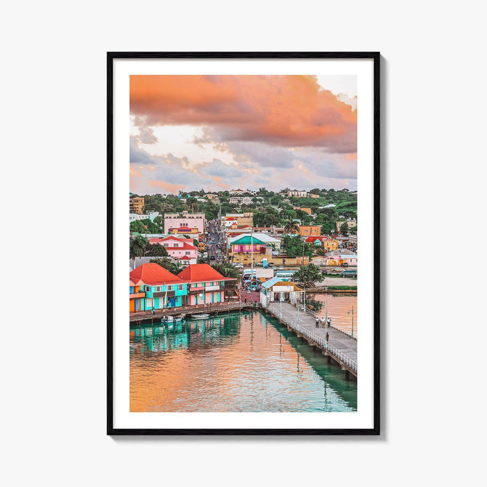 St John's Skyline Fine Art Photo Print, Port, Antigua and Barbuda Poster