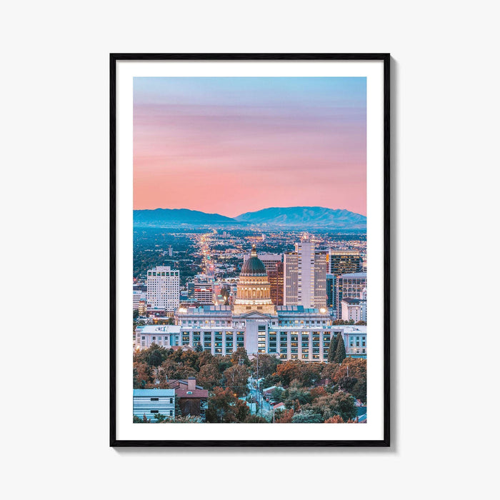 Salt Lake City Skyline Fine Art Photo Print, Wall Decor Poster, Utah USA, SLC
