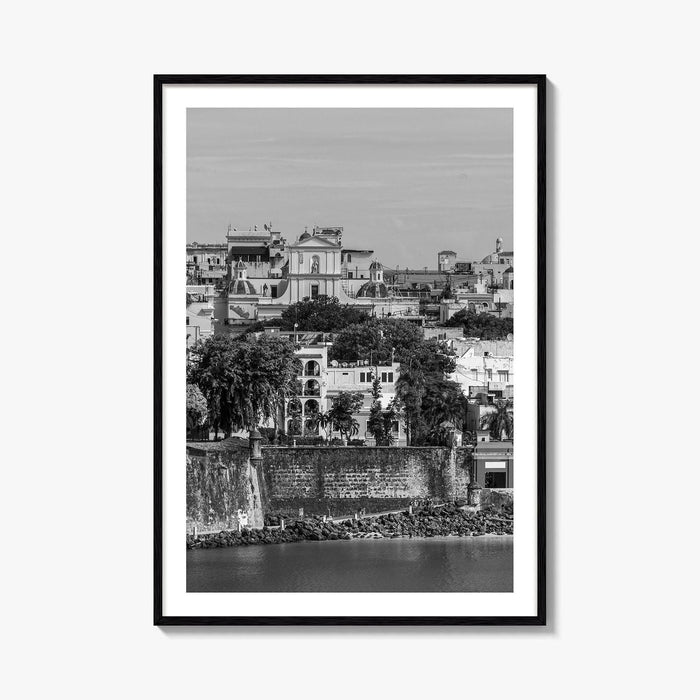 Old San Juan Black and White Fine Art Photo Print, Puerto Rico Cityscape Poster