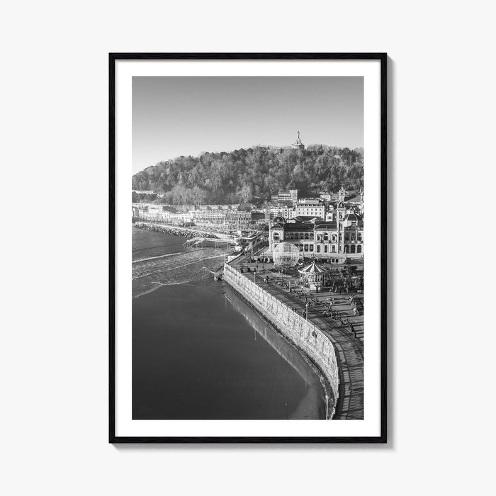 San Sebastian Black and White Fine Art Photo Print, Alderdi Eder Park Spain Poster
