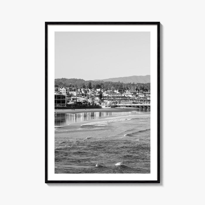 Santa Cruz Black and White Fine Art Photo Print, Wharf Monterey Bay California Poster