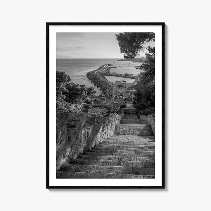 Santa Maria di Leuca Black and White Fine Art Photo Print, Puglia Italy Poster