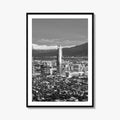 Santiago de Chile Skyline Black and White Fine Art Photo Print, Providencia, Andes, Poster