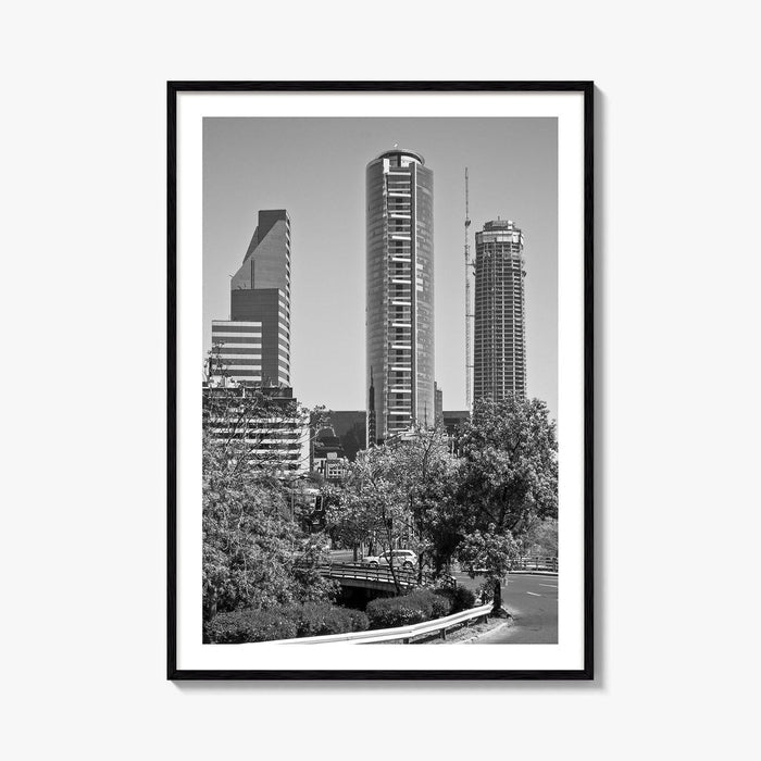 Santiago de Chile Skyline Black and White Fine Art Photo Print, Wall Decor Poster