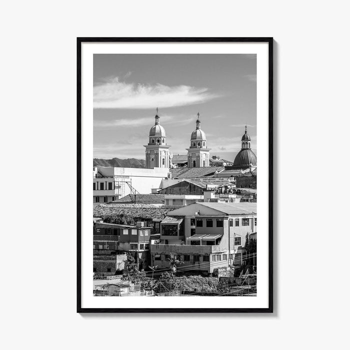 Santiago de Cuba Black and White Fine Art Photo Print, City Center Basilica Poster