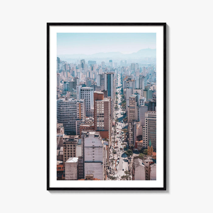 Sao Paulo Skyline Fine Art Photo Print, Aerial View, Sao Joao, Brazil Poster