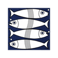 Sardine paper napkins by Françoise Paviot